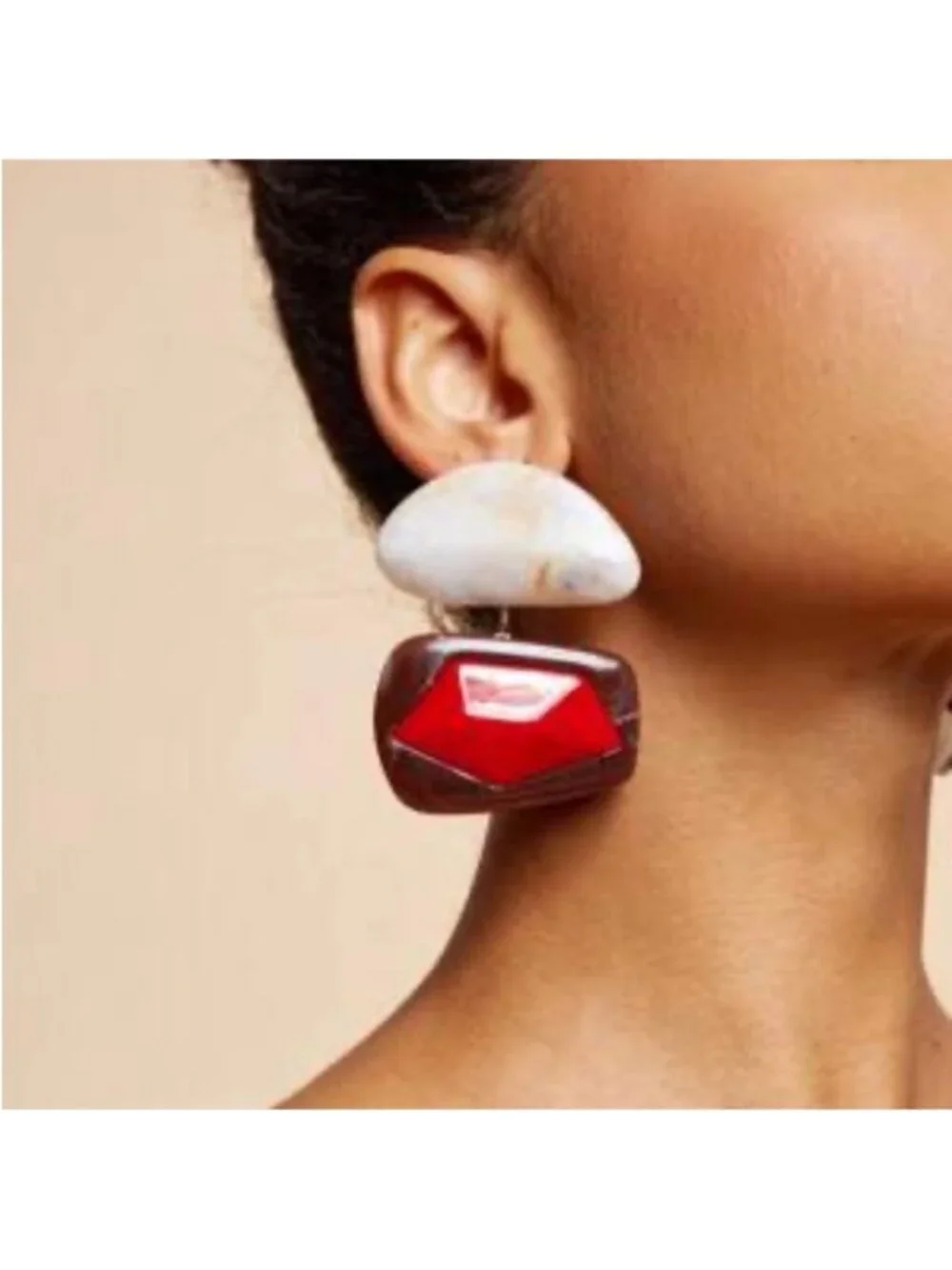 New! Zara Geometric Resin Statement Earrings (1028) NWOT